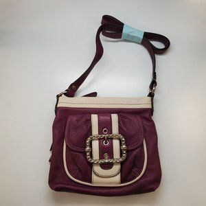 b. Makowsky Purple Leather Handbag